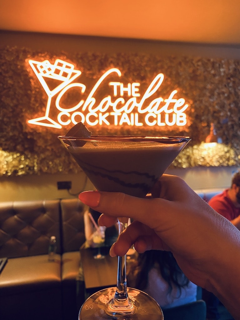 The Chocotini drink at the London Chocolate Cocktail Club