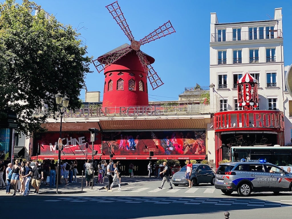 The outside of Moulin Rouge in Montmartre; Paris, France