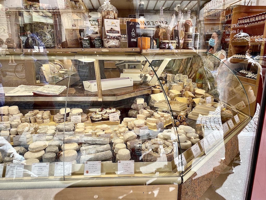 The inside of a fromage (cheese) shop in Montmartre - Paris, France
