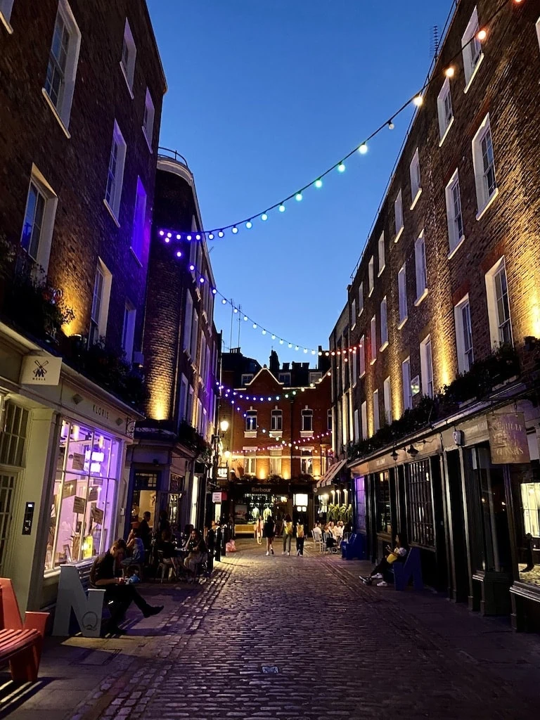 The streets of SoHo, London at night