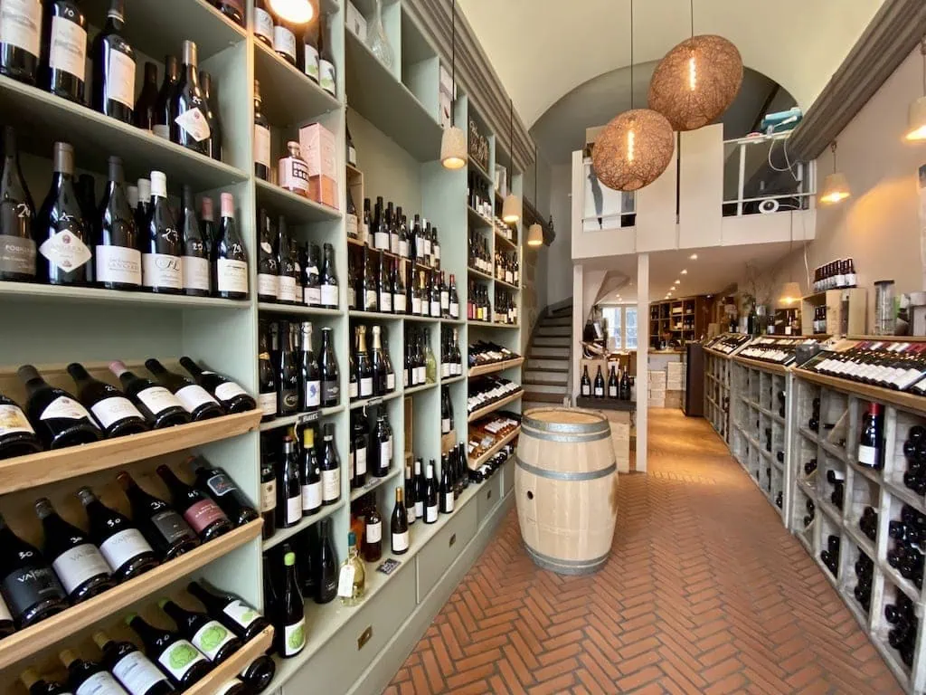 Inside the Les Caves du Louvre wine shop