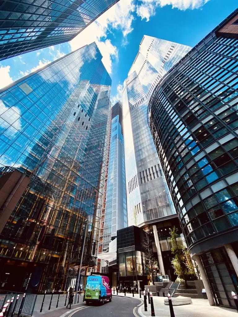 The skyscrapers in London City Center
