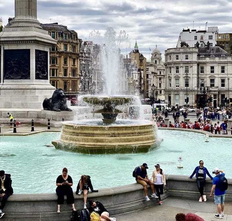 The fountain at Trafalgar Square