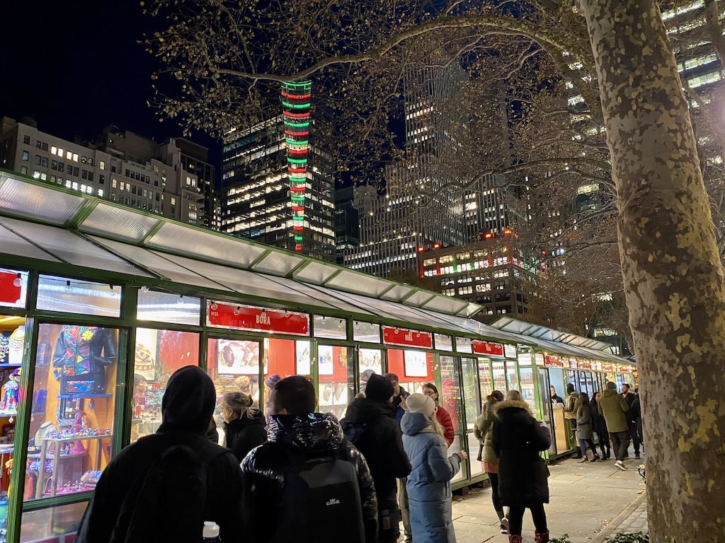 Bryant Park Christmas market in New York City