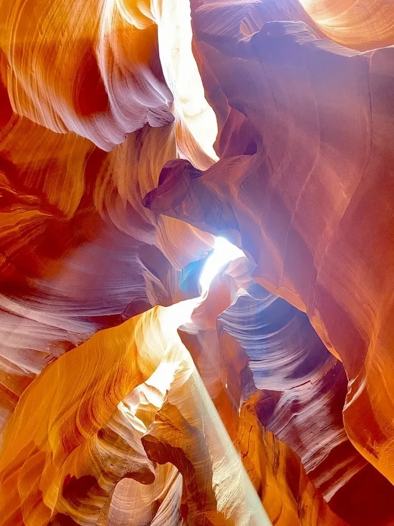 Looking up at the ceiling of Upper Antelope Canyon