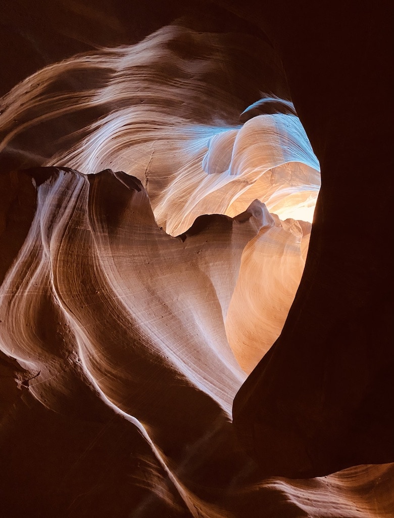 The "heart" in the ceiling of Upper Antelope Canyon. Page, AZ