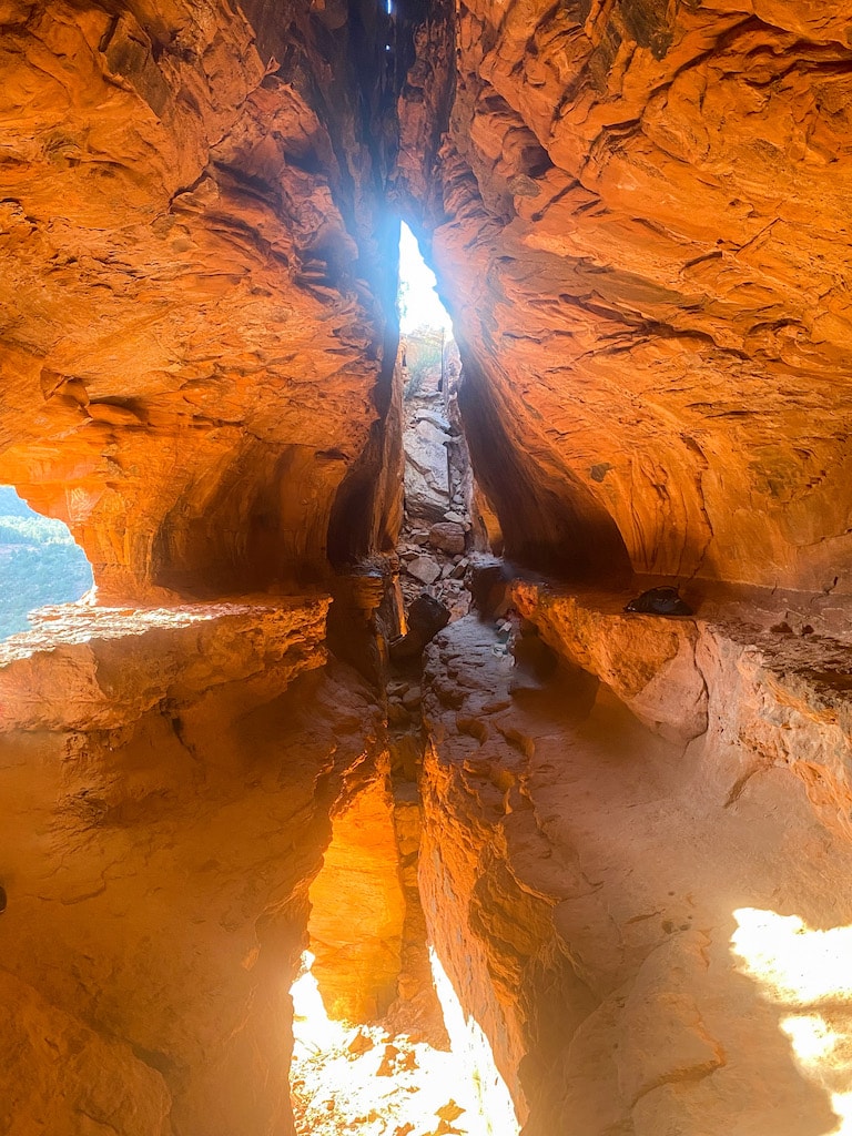 The hidden spur cave on Soldier's Pass Trail in Sedona, AZ