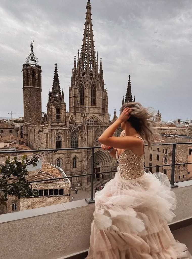 View from the rooftop of Lamaro Hotel; Gothic Quarter; Barcelona, Spain