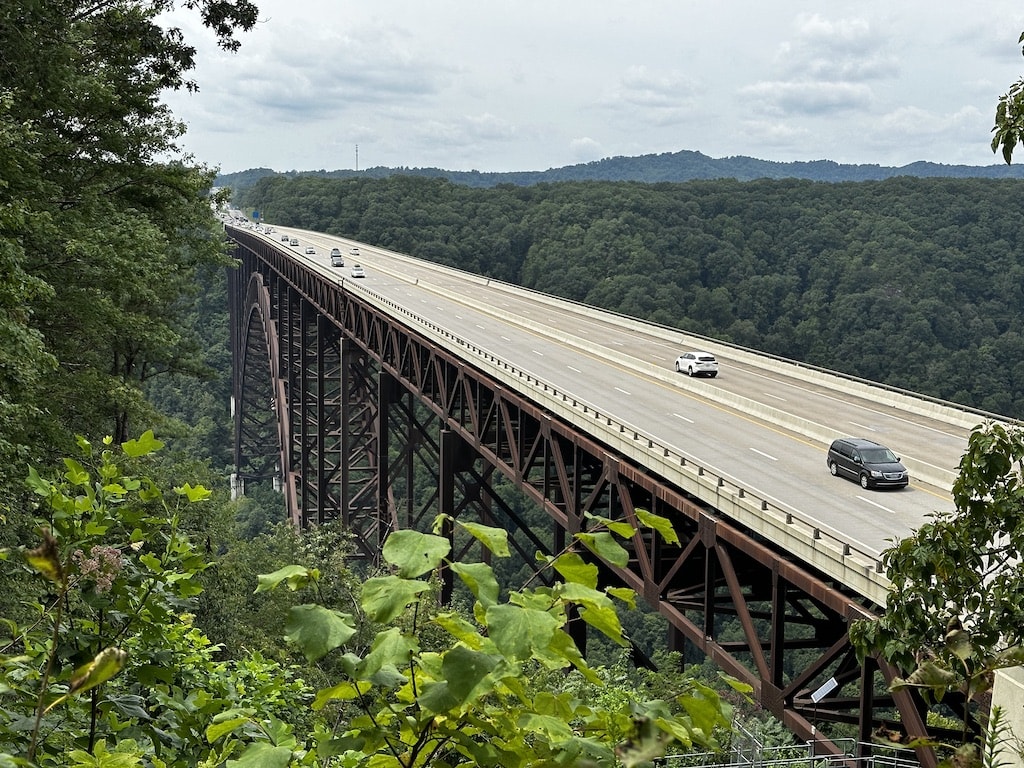 View of the New River Gorge Bridge from Canyon Rim Boardwalk