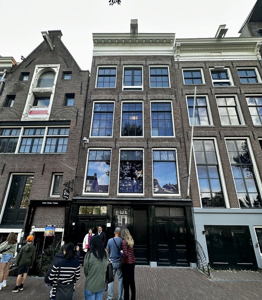 The Anne Frank House (center) up close. Amsterdam, Netherlands