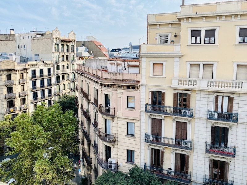 View from the rooftop terrace at Hotel Claris; Barcelona, Spain