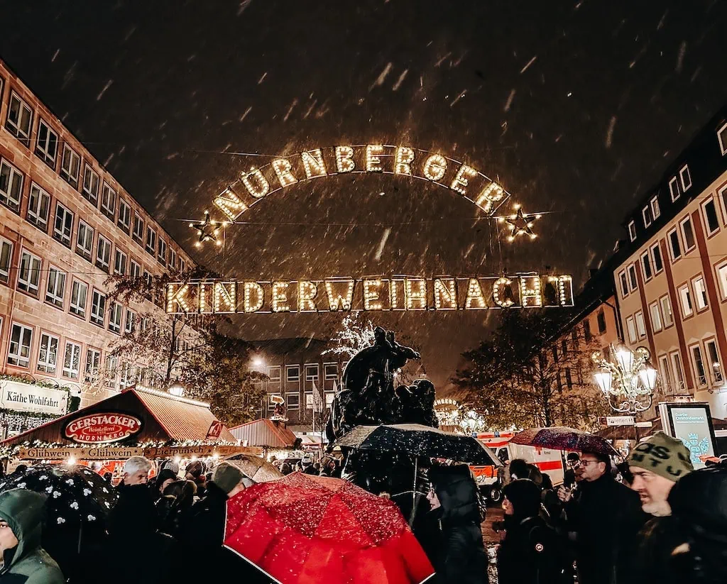 The entrance to the Nuremberg Christmas market in Germany