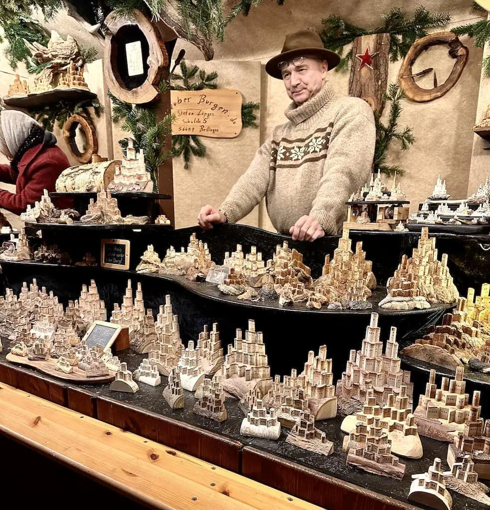 Traditional wooden toys at the Nuremberg Christmas market in Germany