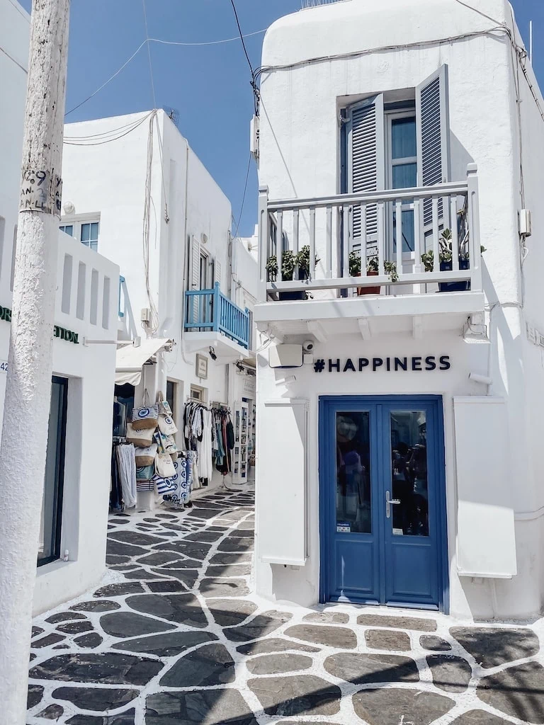 One of the streets in Mykonos, Greece