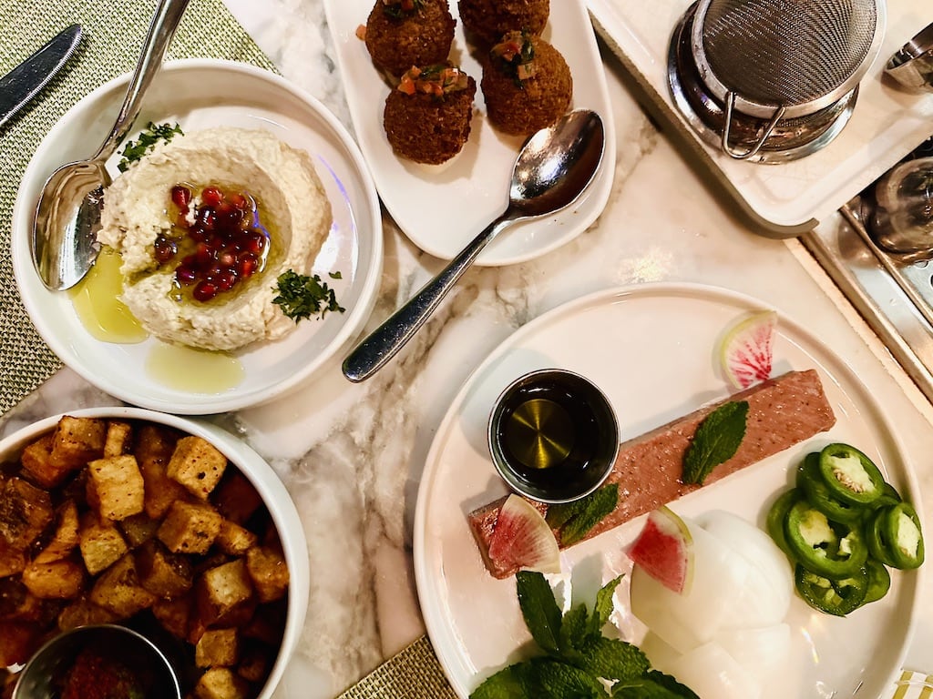 A bunch of food at a tapas restaurant in Washington, DC