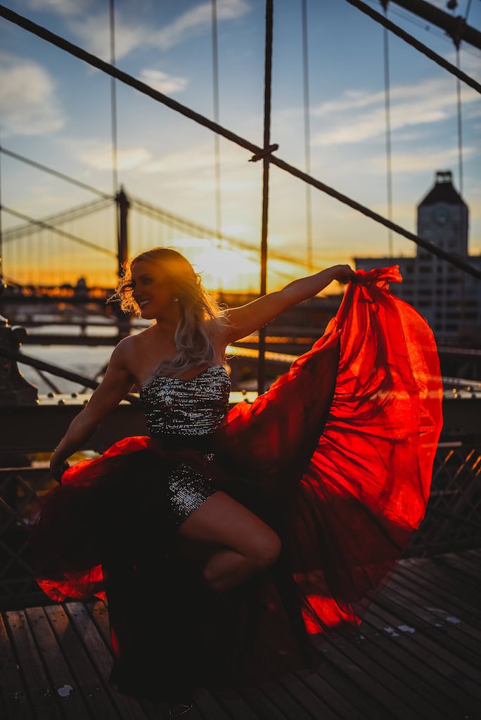 Photo shoot on the Brooklyn Bridge - New York City