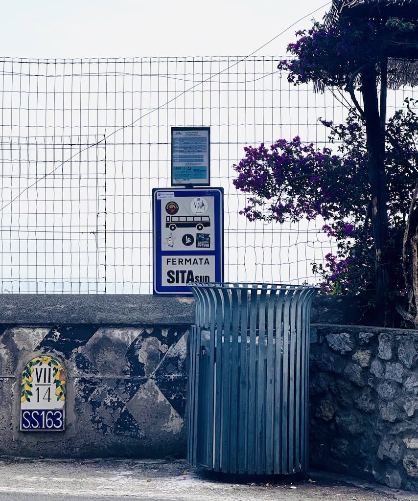 The SITA bus stop. Amalfi Coast, Italy