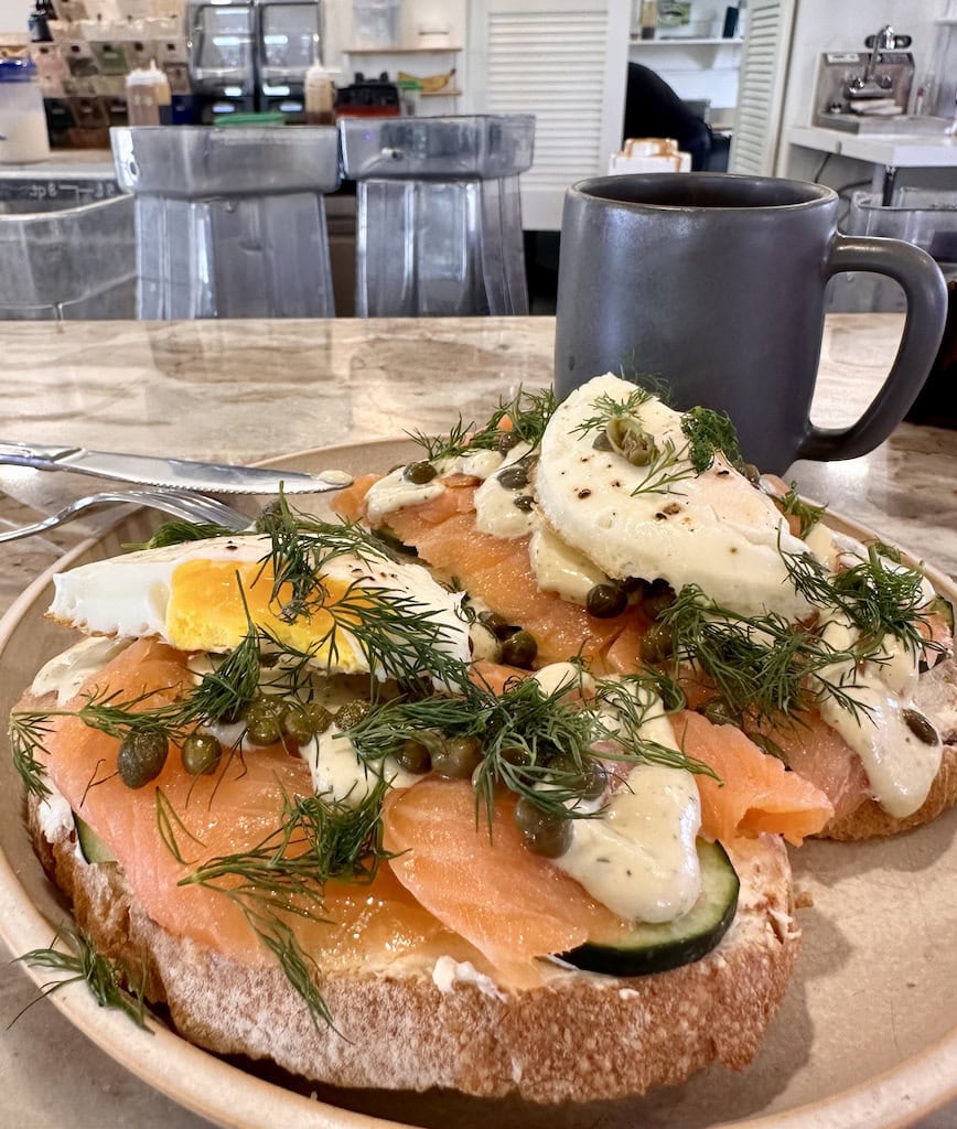 Smoked salmon toast at Wildcraft Cafe; Sedona, AZ