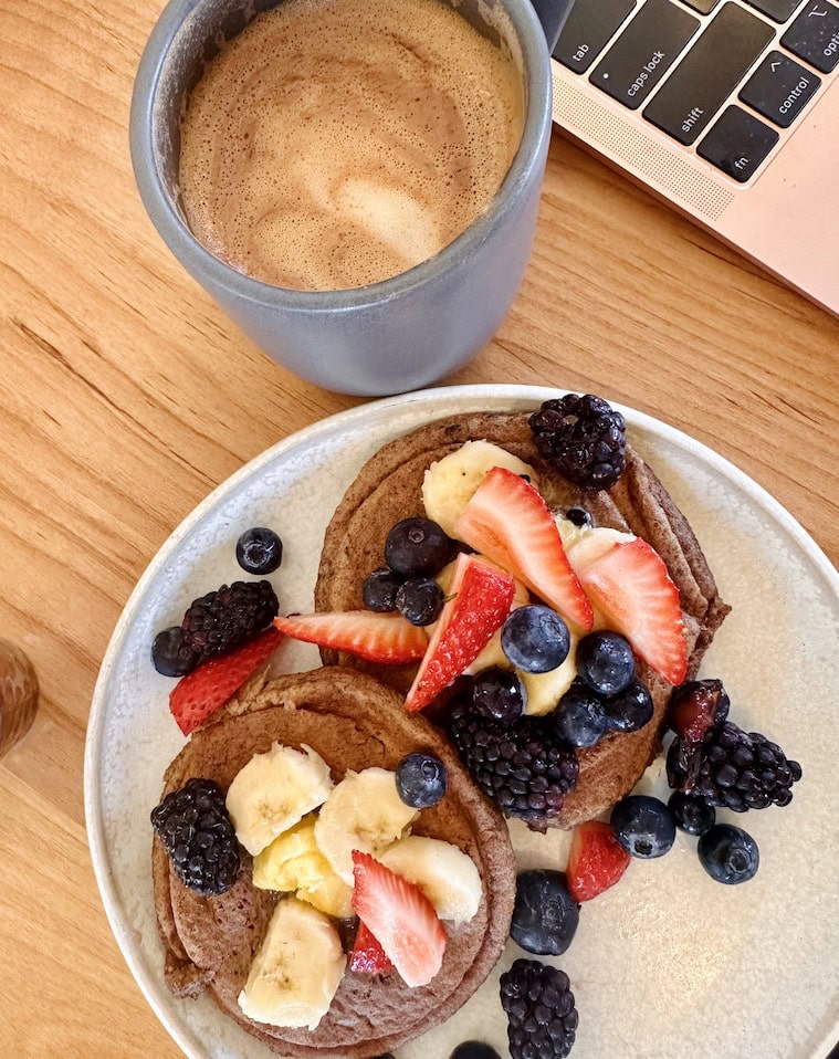 Banana protein pancakes at Wildcraft Cafe; Sedona, AZ