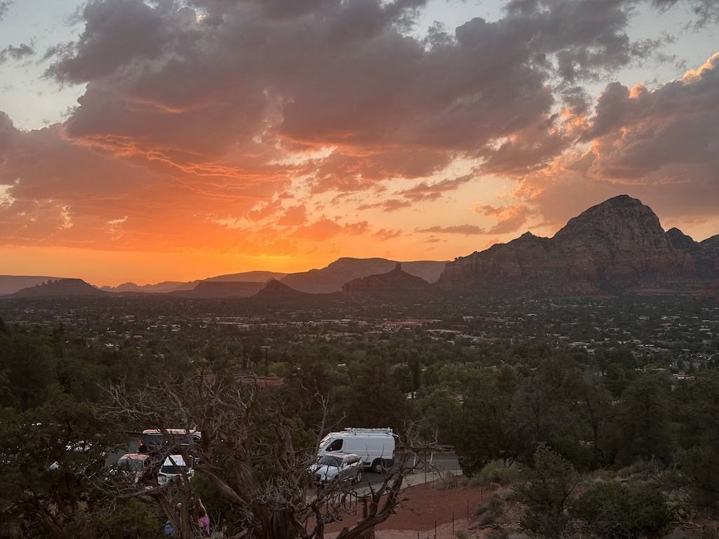 Sunset in Sedona, AZ from Airport Mesa