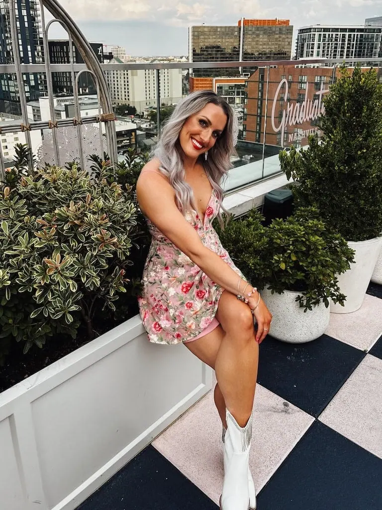 Outside on the rooftop at White Limozeen; Nashville, TN