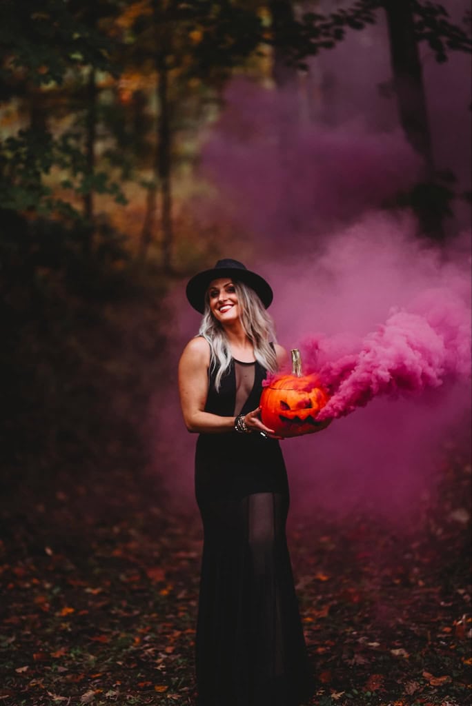 Smoking pumpkin photoshoot