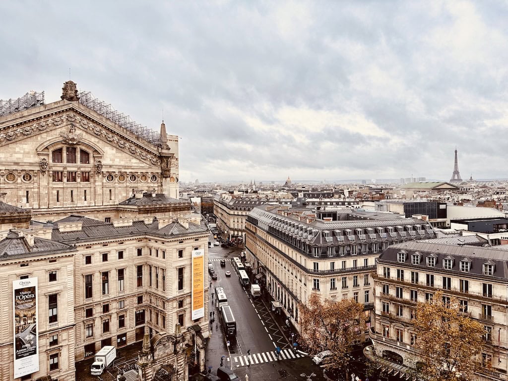 View from the rooftop of Galaries Lafayette Hausmann; Paris, France