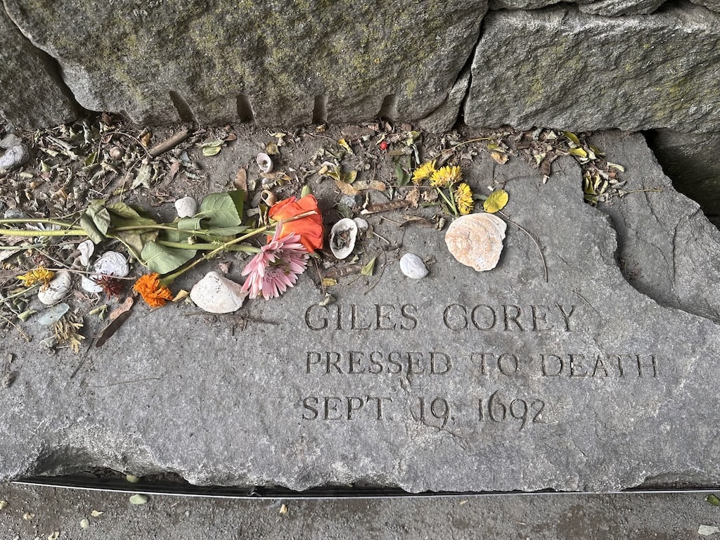 Stones on the Salem Witch Trials Memorial; Salem, MA