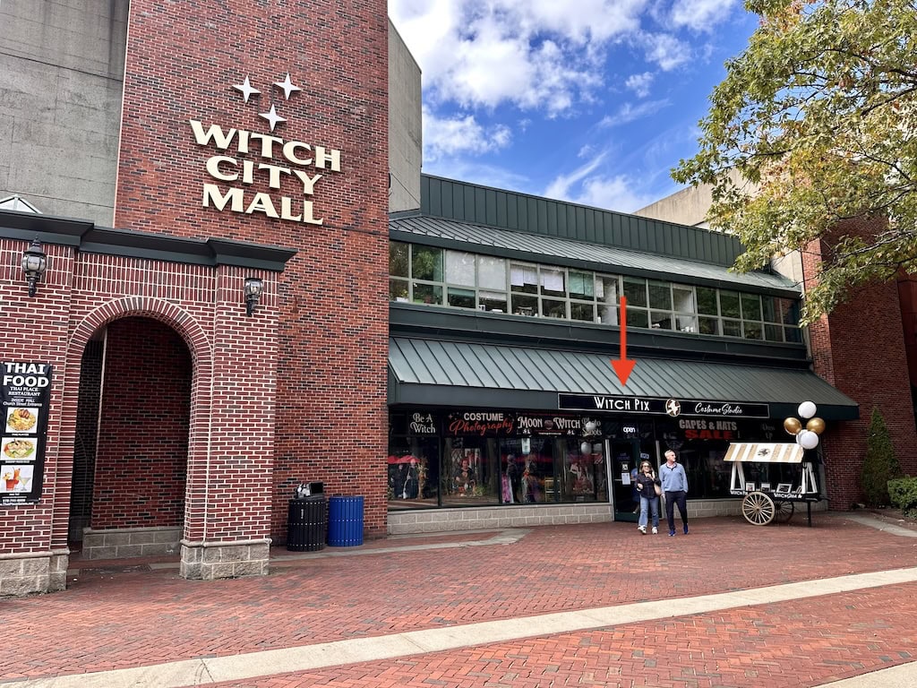 Witch City Mall with Witch Pix to the right; Salem, MA