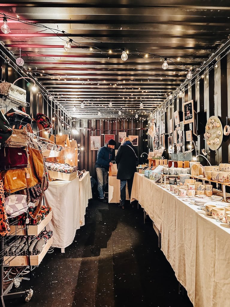 Christmas market vendors in Strasbourg, France