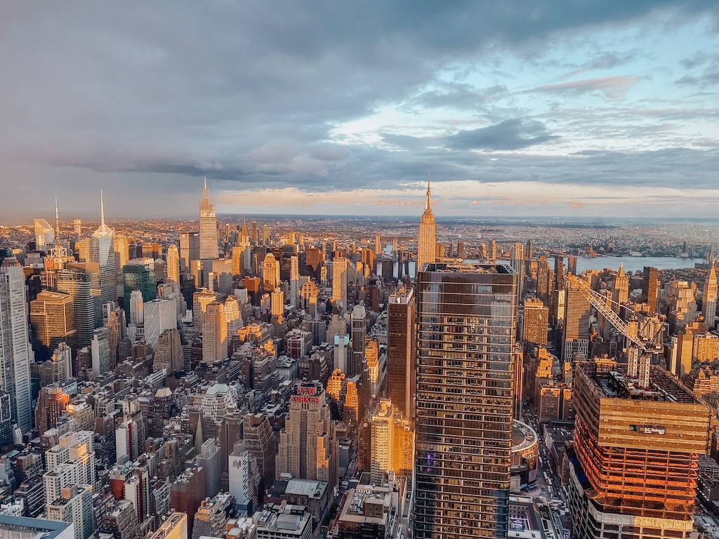 View of Manhattan from The Edge at Hudson Yards, NYC