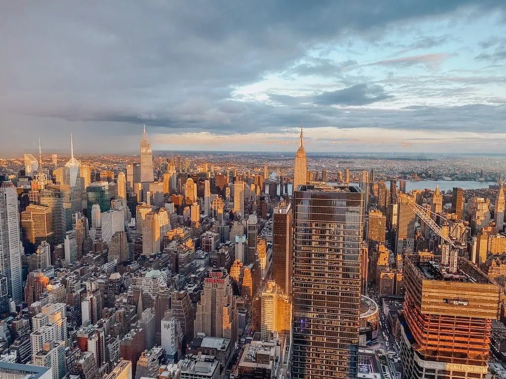 Views of Manhattan from The Edge Hudson Yards; NYC