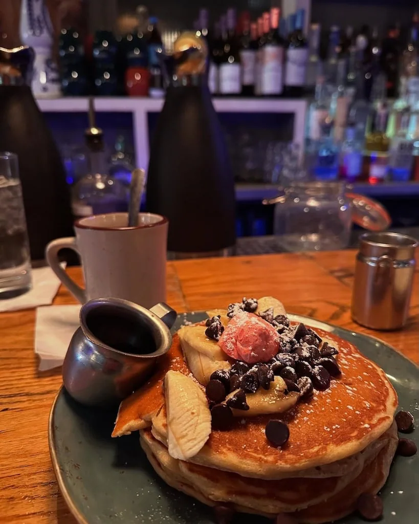 Chocolate chip pancakes at Tara Rose in Manhattan, NYC