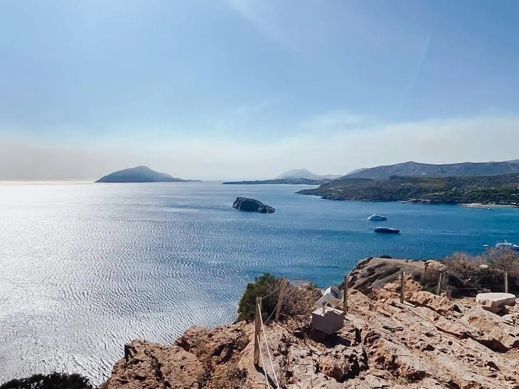 View of the sea from the Temple of Poseidon; Athens, Greece