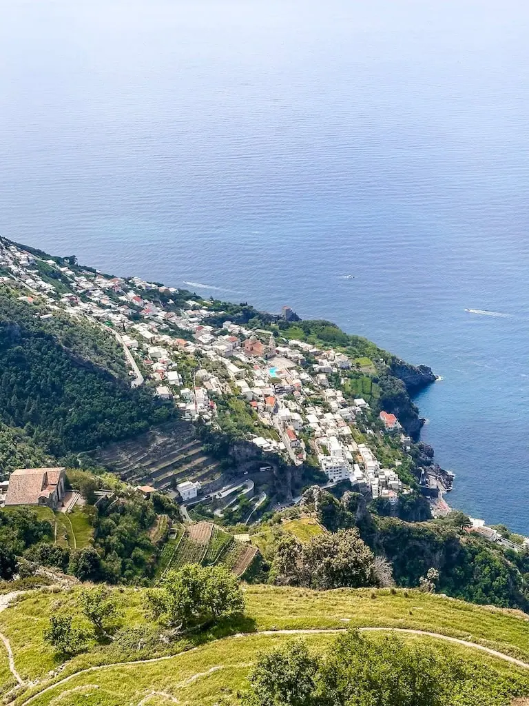 Looking down on a little town during the Path of the Gods hike
Amalfi Coast, Italy