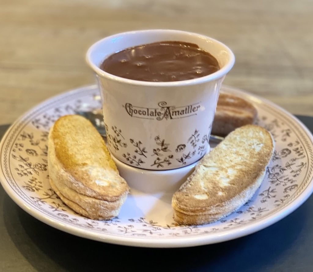 The bread with melted chocolate at Casa Amatller