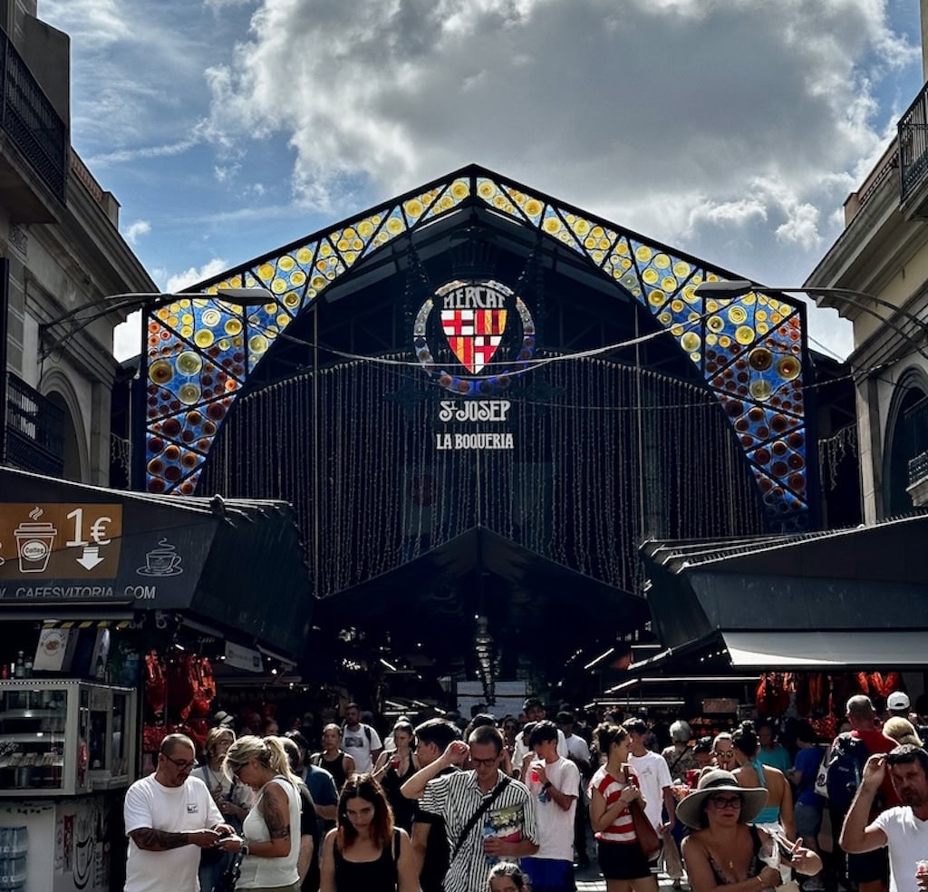 The entrance to Mercado de La Boqueria; Barcelona Spain