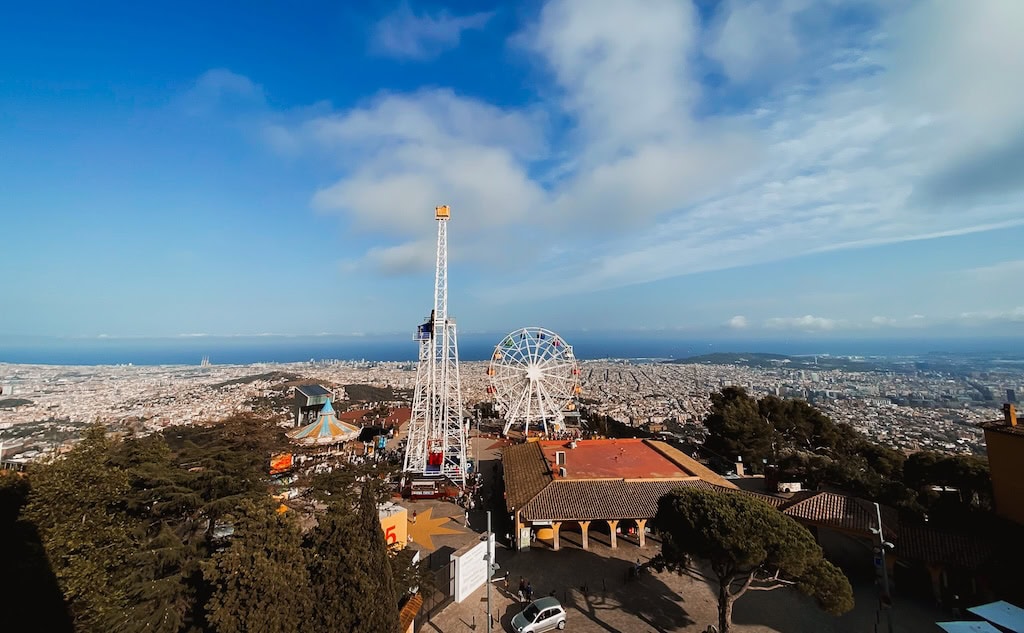 View of Barcelona, Spain from Mount Tibidabo.