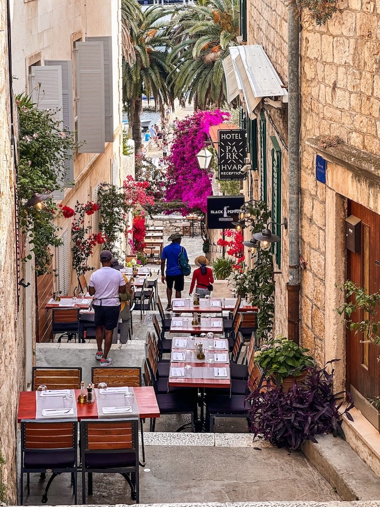 One of the streets in Hvar, Croatia