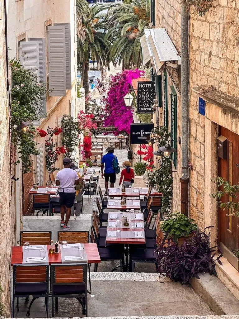 One of the streets in Hvar, Croatia