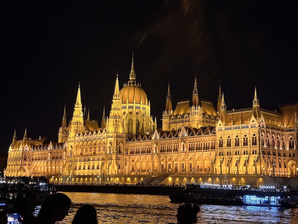 Hungarian Parliament Building at night; Budapest