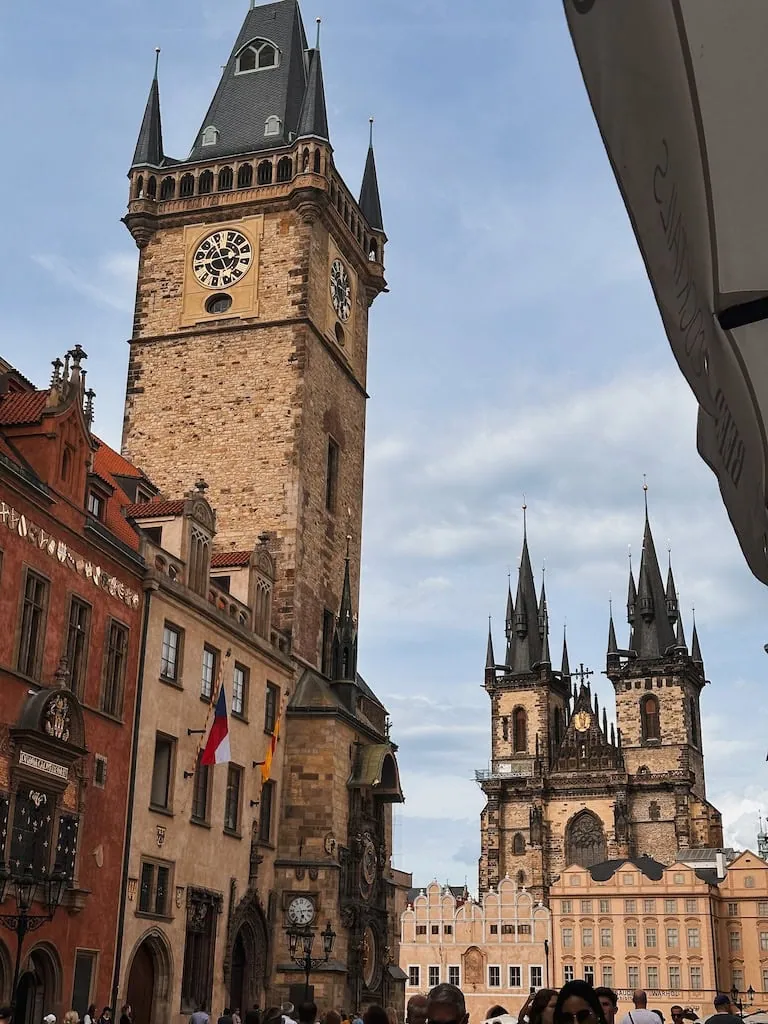 Prague Astronomical Clock and Church of Our Lady Before Týn in Prague
