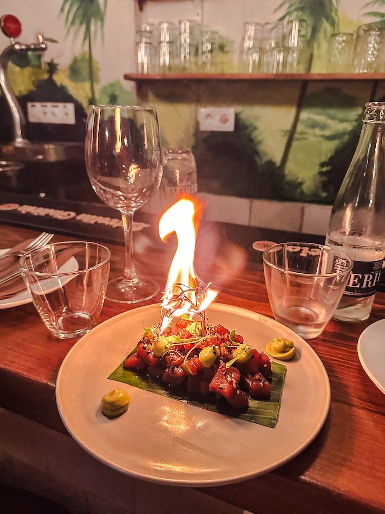 Tuna tartare at Sensi Tapas, Barcelona, Spain