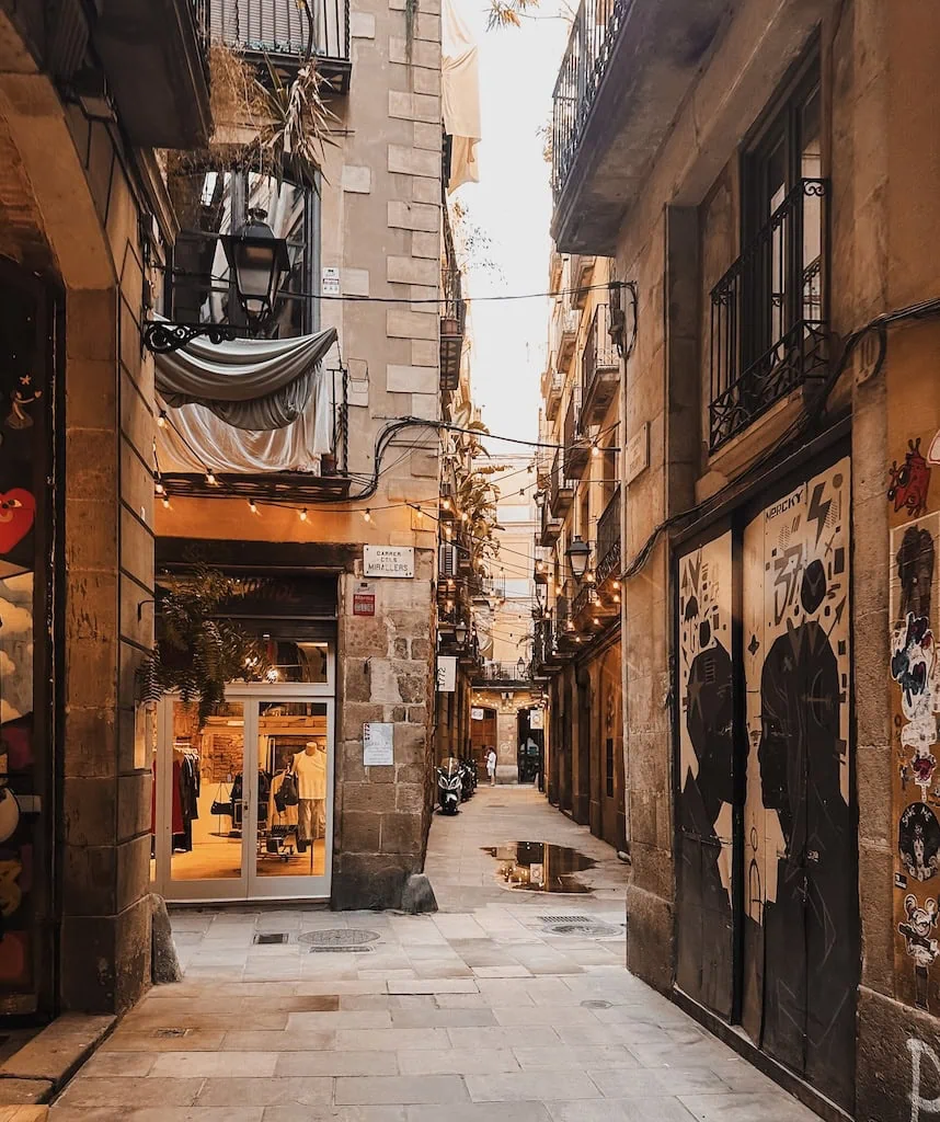 The Gothic Quarter in Barcelona, Spain