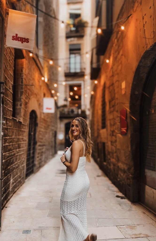 Girl in the Gothic Quarter of Barcelona, Spain