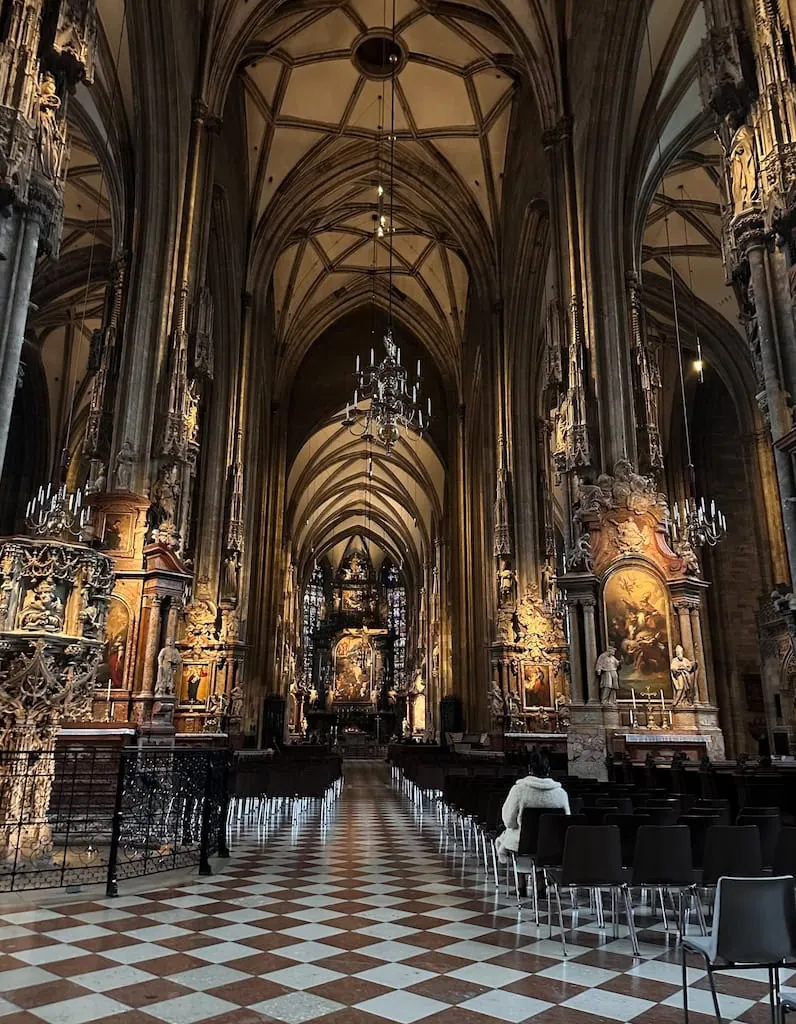 Inside St. Stephen's cathedral; Vienna, Austria