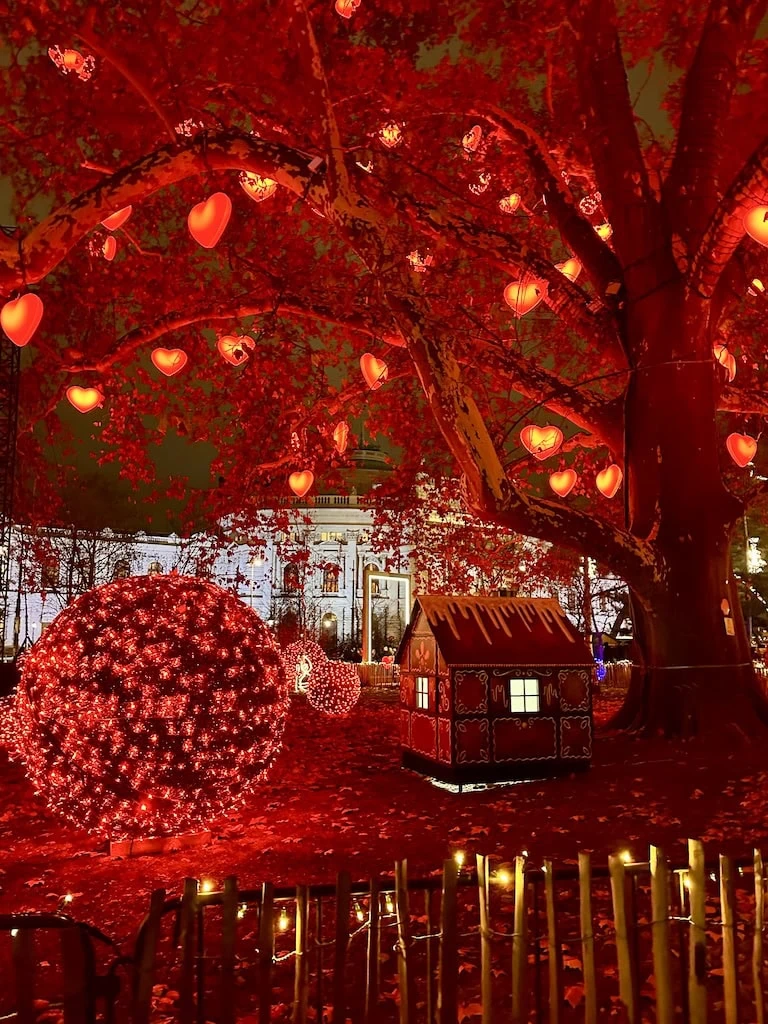 The heart tree at the Wiener Christmas Market; Vienna, Austria
