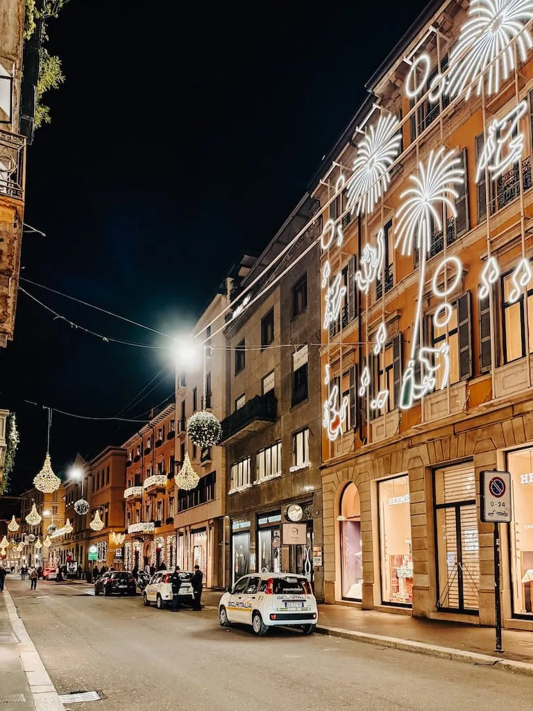 Christmas decorations in Milan, Italy