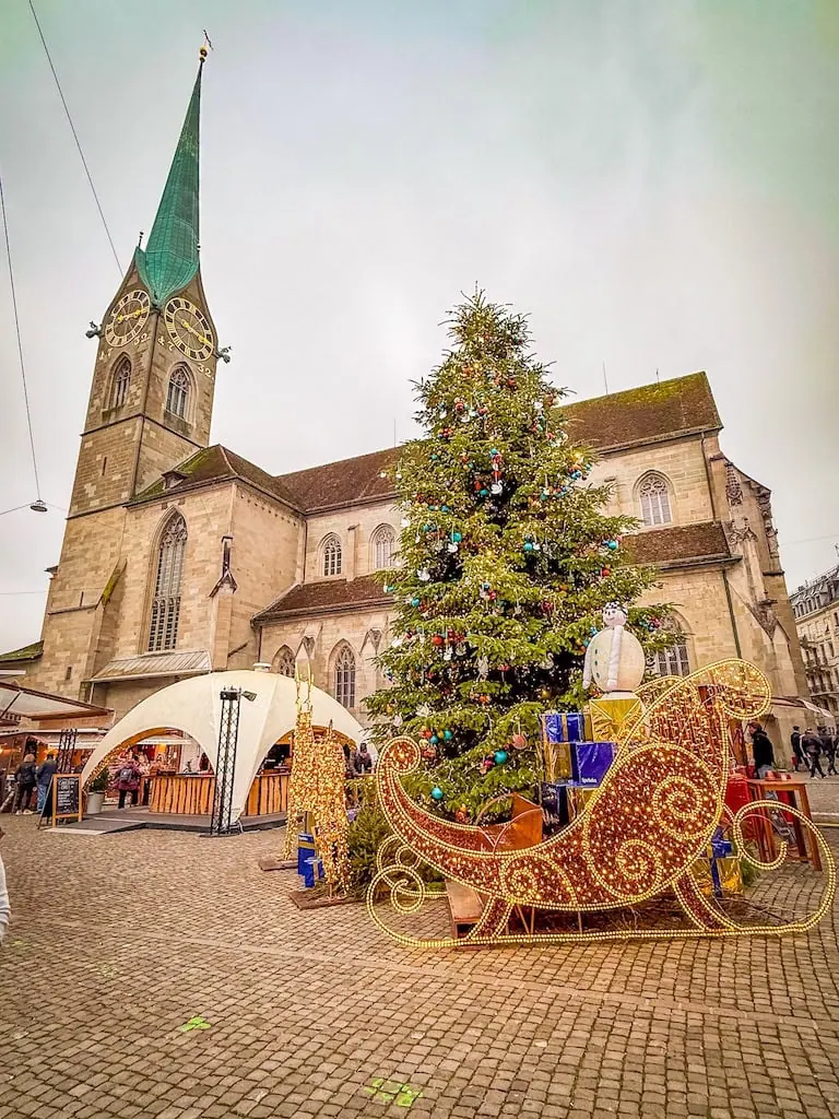 Münsterhof Christmas Market in Zurich, Switzerland
