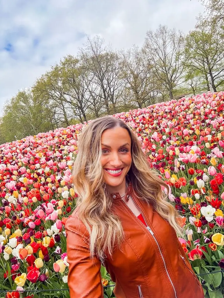The flower display right when you first walk into Keukenhof Gardens. Lisse, Netherlands